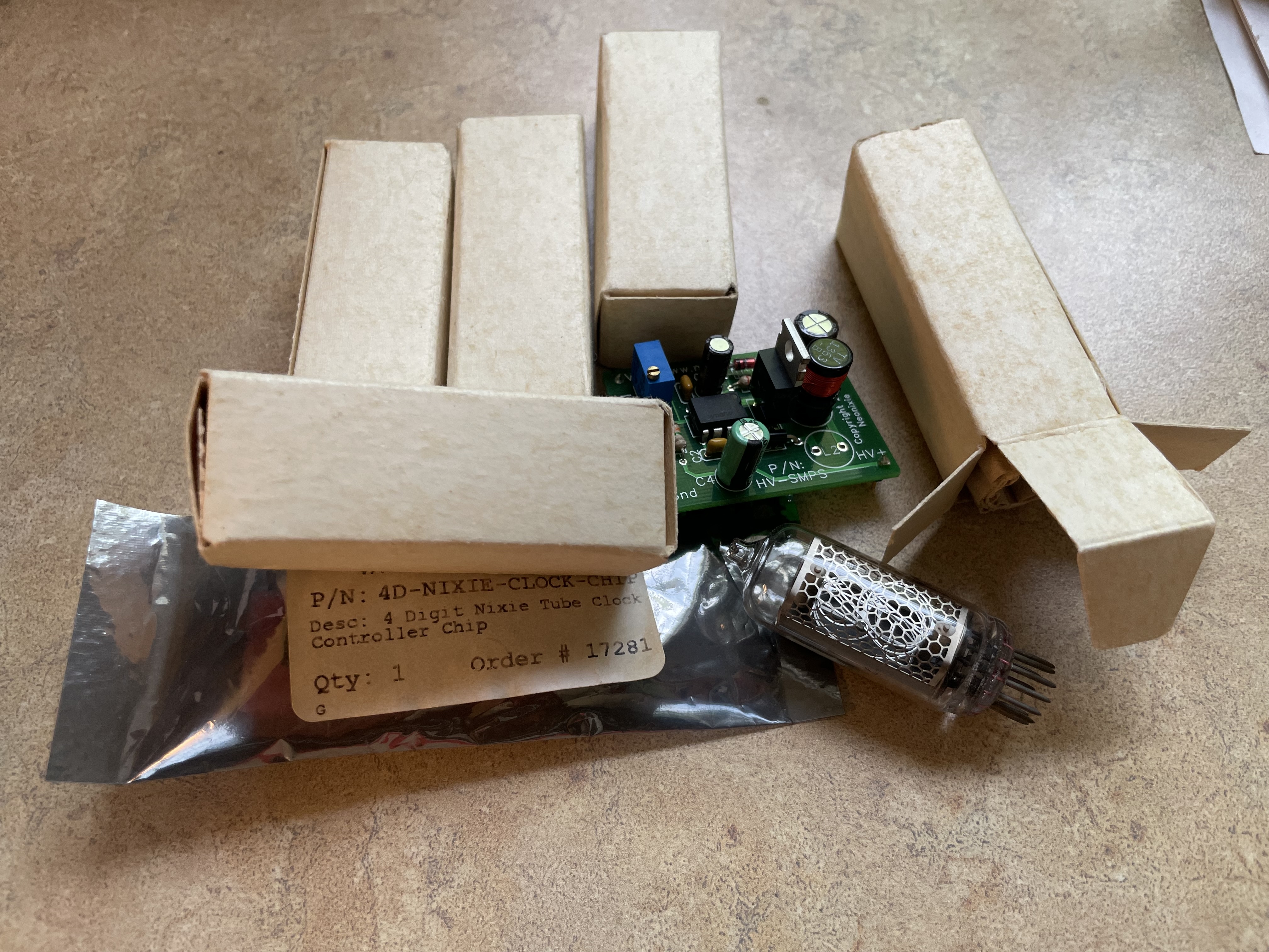 A pile of Nixie tubes and drivers.