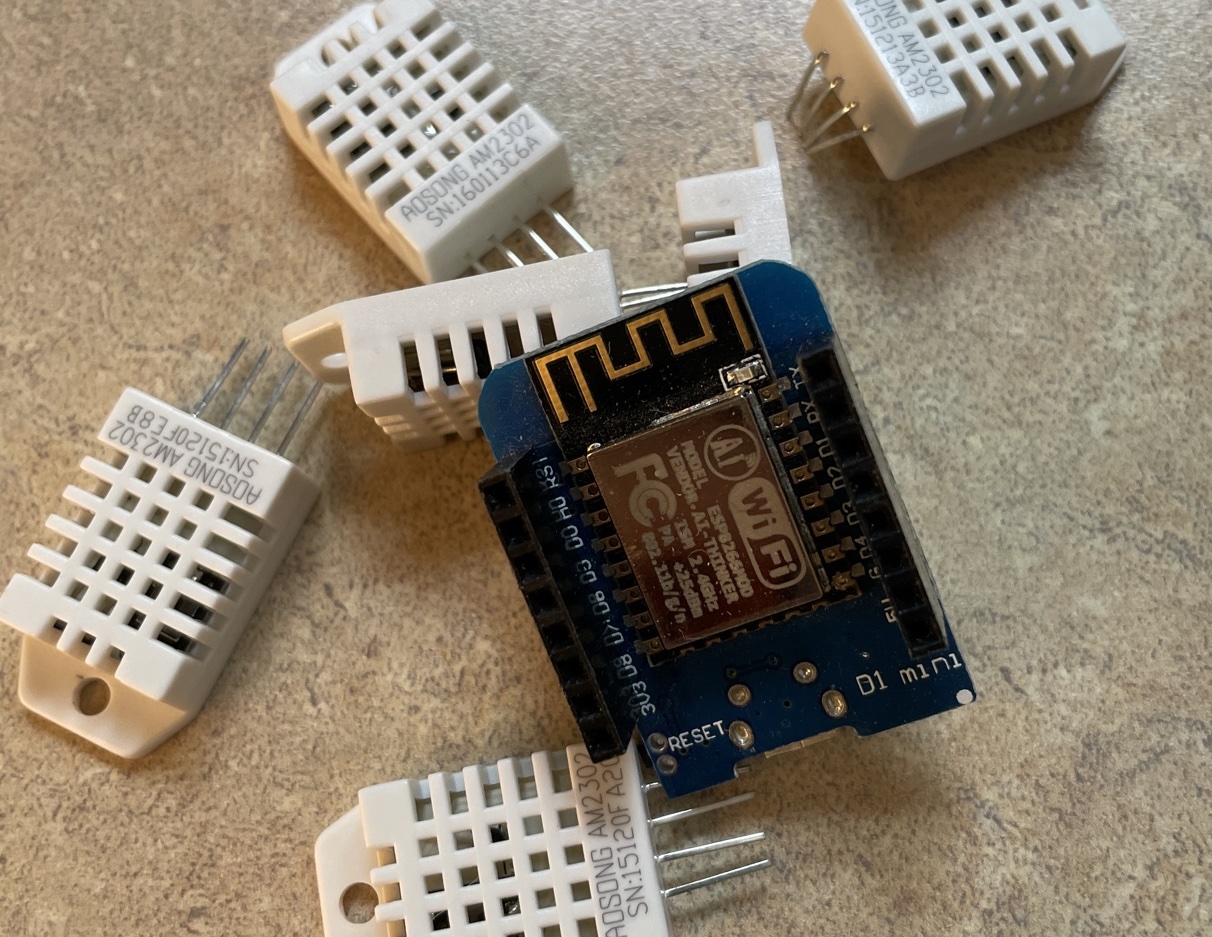 A pile of temperature sensors and a microcontroller.