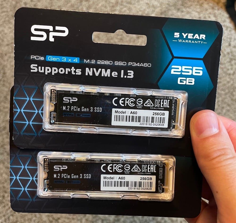 Two more sticks of M.2 NVMe memory