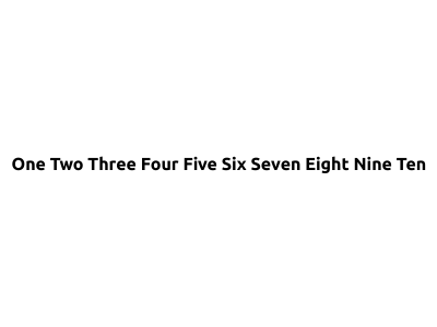 An image with only the text “One Two Three Four Five Six Seven Eight Nine Ten”
